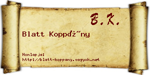 Blatt Koppány névjegykártya